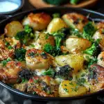 Honig-Knoblauch-Hähnchen mit Brokkoli und Kartoffeln aus dem Ofen 2 Honig-Knoblauch-Hähnchen mit Brokkoli und Kartoffeln aus dem Ofen