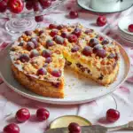 Einfacher Kirschkuchen mit Pudding und Streuseln – saftig wie von Oma