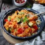 Vegetarische Reispfanne mit Gemüse 2 Vegetarische Reispfanne mit Gemüse