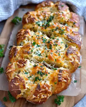 Käse Knoblauch Zupfbrot (Rezept aus Brötchenteig)