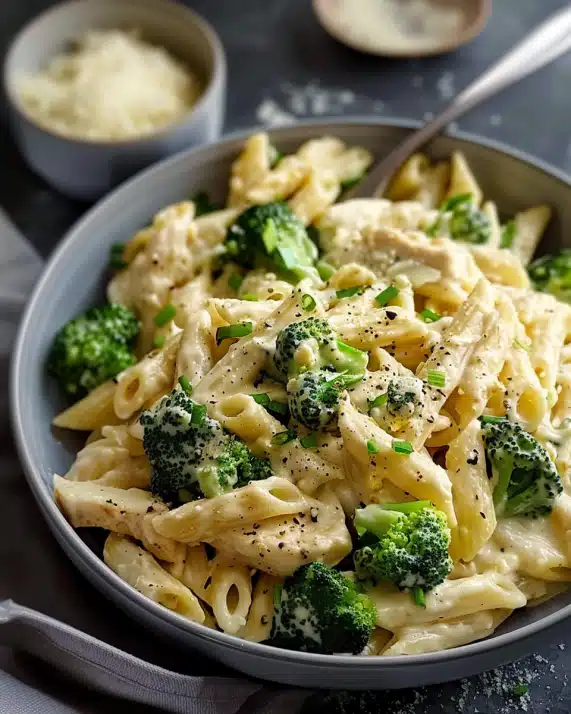 Cremige Hähnchen-Brokkoli-Pasta