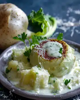 Rahmkohlrabi mit cremiger Soße