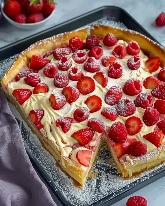 Ofenpfannkuchen mit Erdbeeren & weißer Schokolade