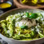 Bärlauchpesto Pasta mit Spargel und Burrata