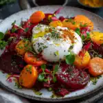 Gerösteter Rote-Bete-und-Karotten-Salat mit Burrata