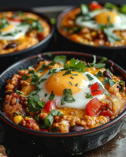 Veggie und Eier Chili Frühstücksbecher