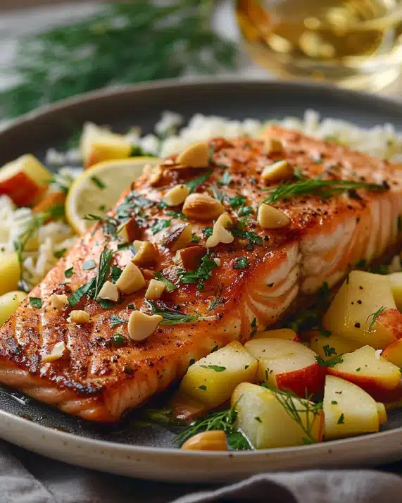 Gebratener Lachs mit Apfel und Frühlingszwiebeln: Perfektes Rezept für Frühling