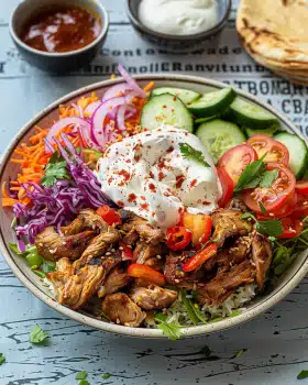Bunte Döner-Bowl