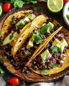 Spicy Black Bean Tacos für echten Geschmackskick
