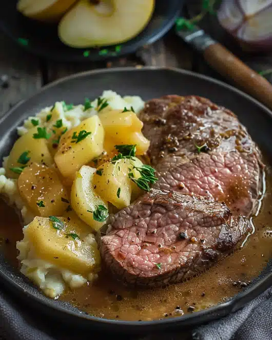 Gekochtes Rindfleisch mit Apfel-Meerrettich-Sauce