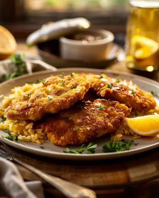 Haferflockenschnitzel mit Knusperpanade