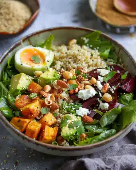 Quinoa Bowl mit Süßkartoffeln