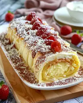 Spaghetti Eis Dessert Rolle ohne Backen