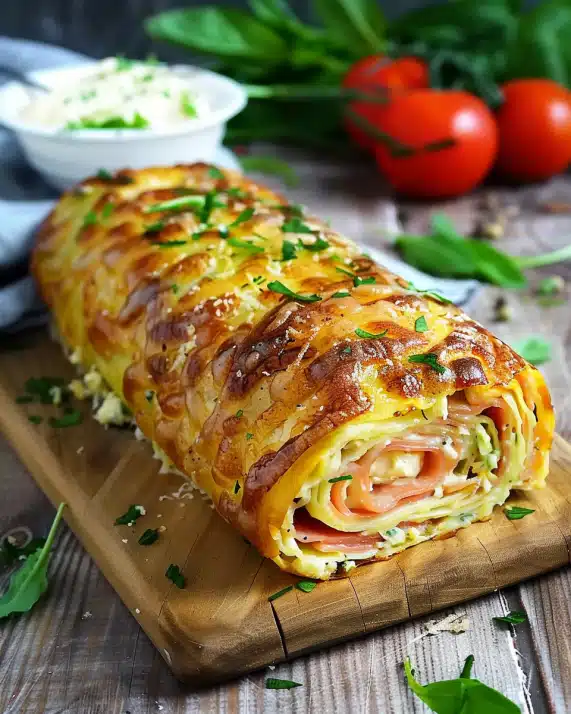 Kartoffelrolle mit Frischkäse-Füllung